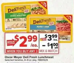 Giant Food Oscar Mayer Deli Fresh Lunchmeat offer