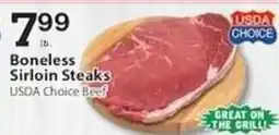 Associated Usda choice beef boneless sirloin steaks offer