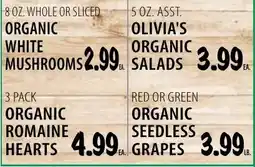 Karns Olivia's organic salads offer
