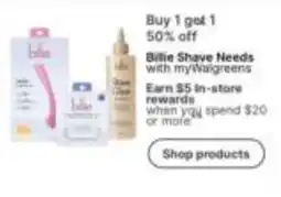 Walgreens Billie Shave Needs offer