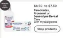 Walgreens Parodontax, Pronamel or Sensodyne Dental Care offer