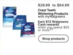 Walgreens Crest Teeth Whitening Products offer