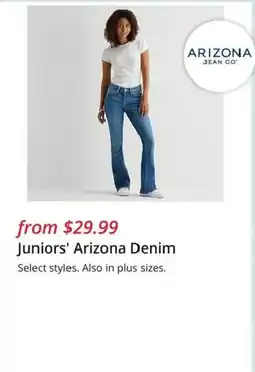 JC Penney Juniors' Arizona Denim offer