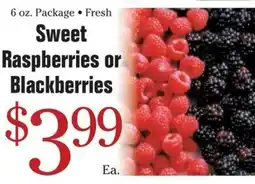 Morton Williams Sweet Raspberries or Blackberries offer