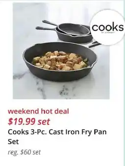 JC Penney Cooks 3-Pc. Cast Iron Fry Pan Set offer