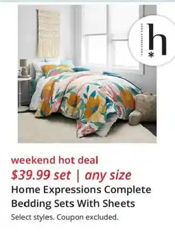JC Penney Home Expressions Complete Bedding Sets With Sheets offer