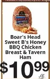 Hays Supermarket Boar's Head Sweet B's Honey BBQ Chicken Breast & Tavern Ham offer