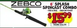 Ollie's Zebco 6' Splash Spincast Combo offer