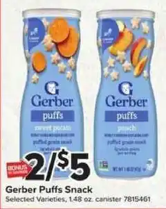 Giant Food Gerber Puffs Snack offer