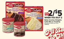 Giant Food Betty Crocker Delights Cake Mix or Frosting offer