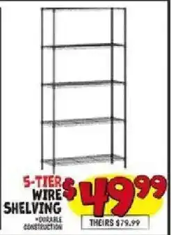Ollie's 5-tier wire shelving offer