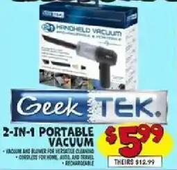 Ollie's Geek Tek 2-in-1 portable vacuum offer
