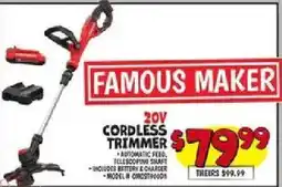 Ollie's Famous Maker 20v cordless trimmer offer
