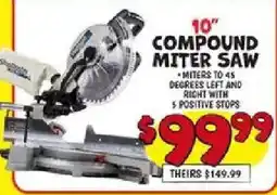 Ollie's 10" compound miter saw offer