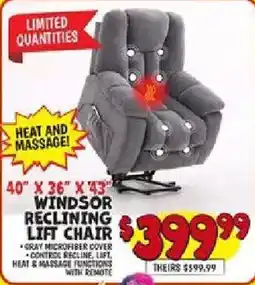 Ollie's Windsor reclining lift chair offer
