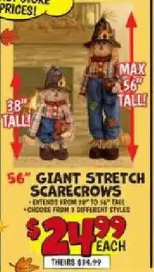 Ollie's 56" giant stretch scarecrows offer
