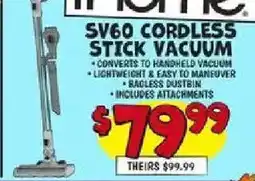 Ollie's sv60 cordless stick vacuum offer