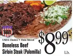 Morton Williams Usda choice boneless beef sirloin steak offer