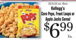 Morton Williams Kellogg's Corn Pops, Froot Loops or Apple Jacks Cereal offer