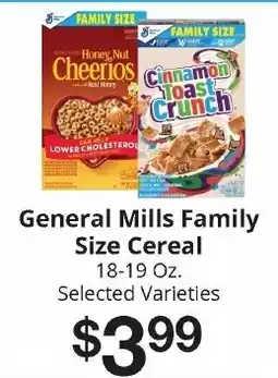 Hays Supermarket General Mills Family Size Cereal offer