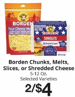Hays Supermarket Borden Chunks, Melts, Slices, or Shredded Cheese offer