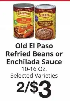 Hays Supermarket Old El Paso Refried Beans or Enchilada Sauce offer