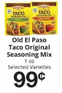Hays Supermarket Old El Paso Taco Original Seasoning Mix offer