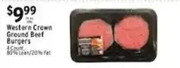 Associated Western Crown ground beef burgers offer