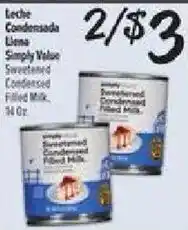 El Super Leche Condensada Llana Simply Value Sweetened Condensed Filled Milk offer