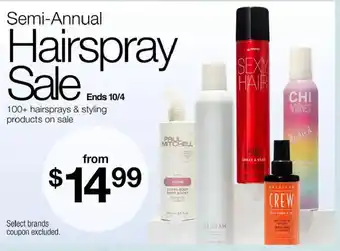 JC Penney Hairspray Sale offer