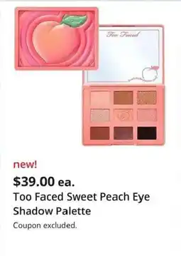JC Penney Too Faced Sweet Peach Eye Shadow Palette offer