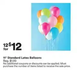 Michaels 11" Standard Latex Balloons offer