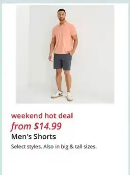 JC Penney Men's Shorts offer