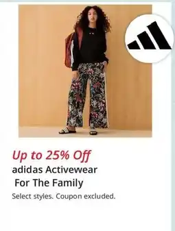 JC Penney Adidas activewear for the family offer