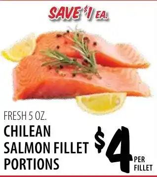 Chilean salmon fillet portions