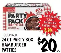 Karns Holton's party pack beef patties offer