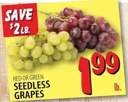 Karns Red or Green Seedless Grapes offer