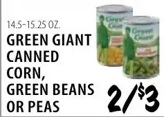 Karns Green Giant canned corn, green beans or peas offer