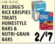 Karns Kellogg's rice krispies treats homestyle bars & nutri-grain bars offer