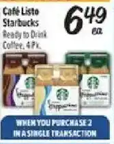 El Super Cafe Listo Starbucks Ready to Drink Coffee offer