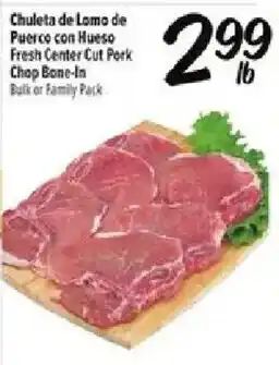 Chuleta de Lomo de Puerc con Hueso Fresh Center Cut Pork Chop Bone-In