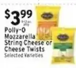 Associated Polly-O Mozzarella String Cheese or Cheese Twists offer