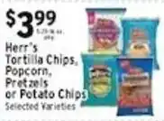Associated Herr's Tortilla Chips, Popcorn, Pretzels or Potato Chips offer
