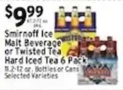 Associated Smirnoff Ice Malt Beverage or Twisted Tea Hard Iced Tea 6 Pack offer
