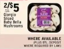 Associated Giorgio sliced baby bella mushrooms offer