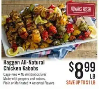 Haggen All-Natural Chicken Kabobs