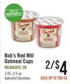 Haggen Food Bob's Red Mill Oatmeal Cups offer