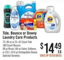 Haggen Food Tide, Bounce or Downy Laundry Care Products offer