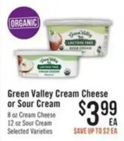 Haggen Food Green Valley Cream Cheese or Sour Cream offer