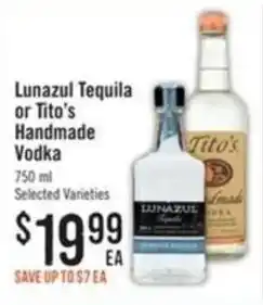 Haggen Food Lunazul Tequila or Tito's Handmade Vodka offer